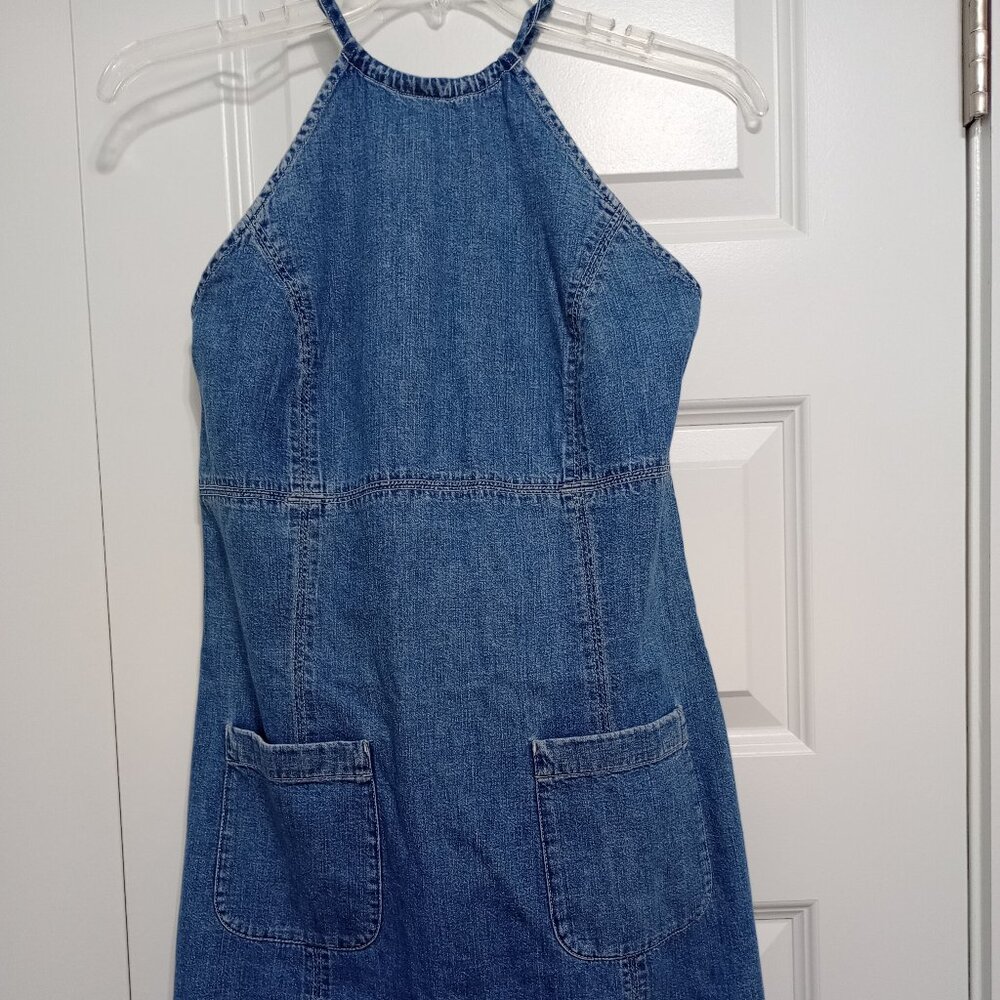 *Vintage* Denim Halter Dress, Size 8
